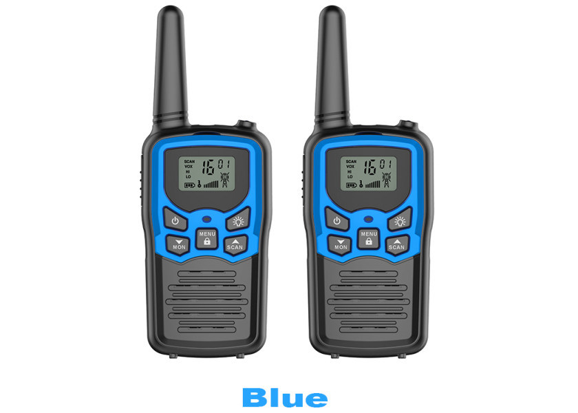 Vox Hands Free Rechargeable Walkie Talkies Friendly Material Blue Black Color